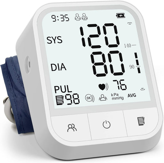 Abesee Digital BP Monitor- Large Display, 2  99 Memory, Adjustable Cuff