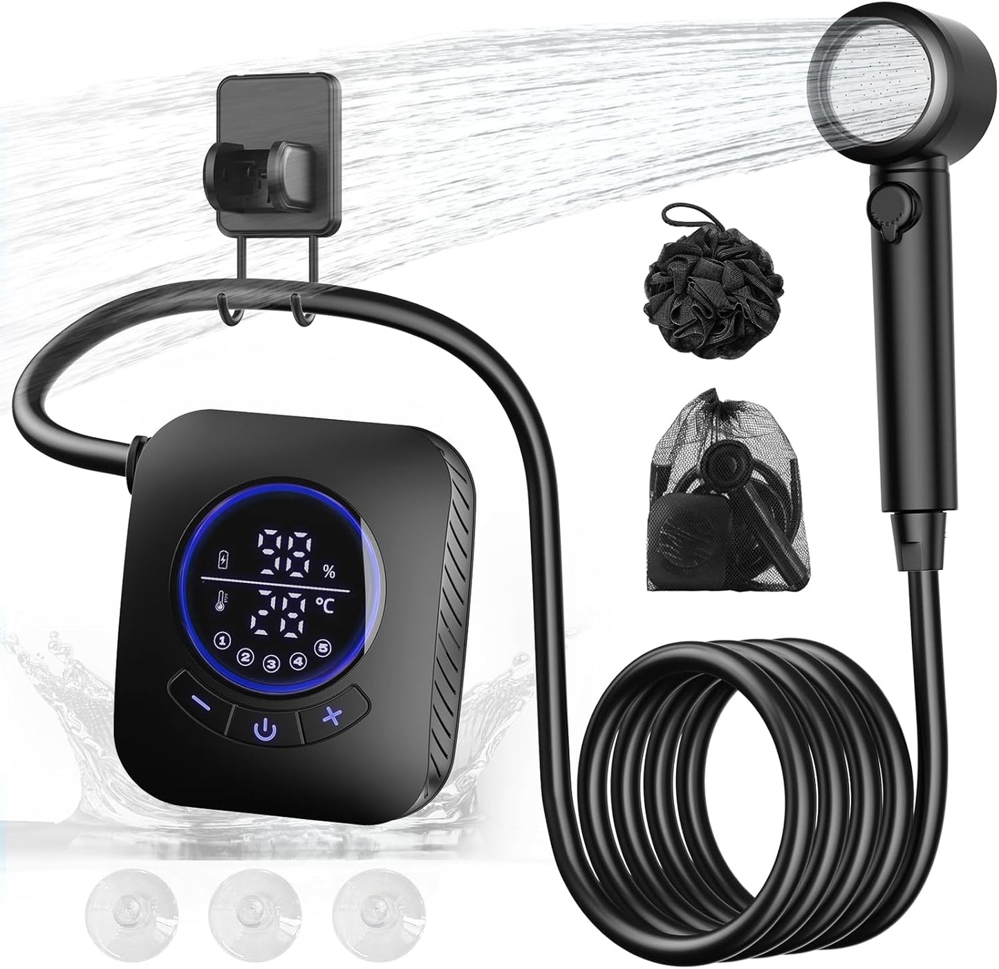Portable Shower with 8000mAh Battery for Outdoor Adventures