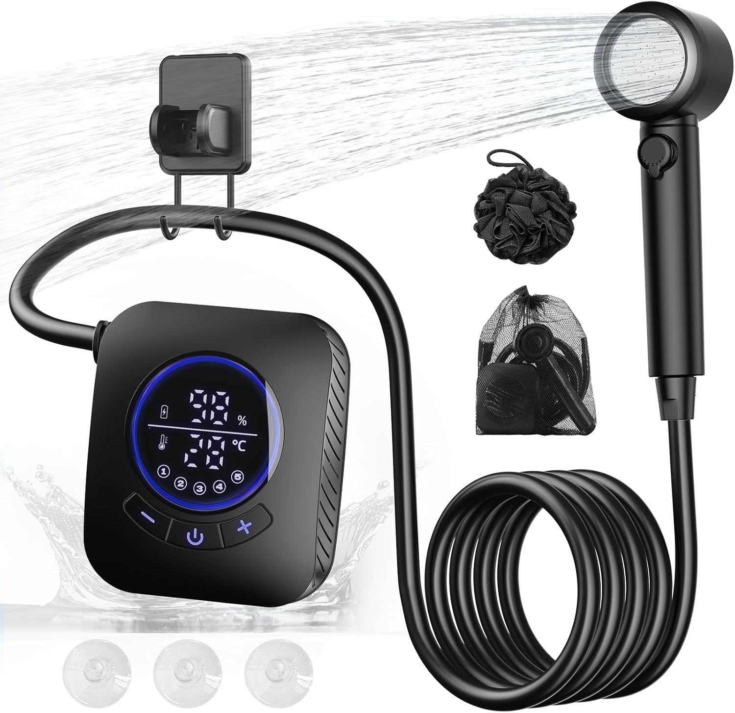 Portable Shower with 8000mAh Battery for Outdoor Adventures