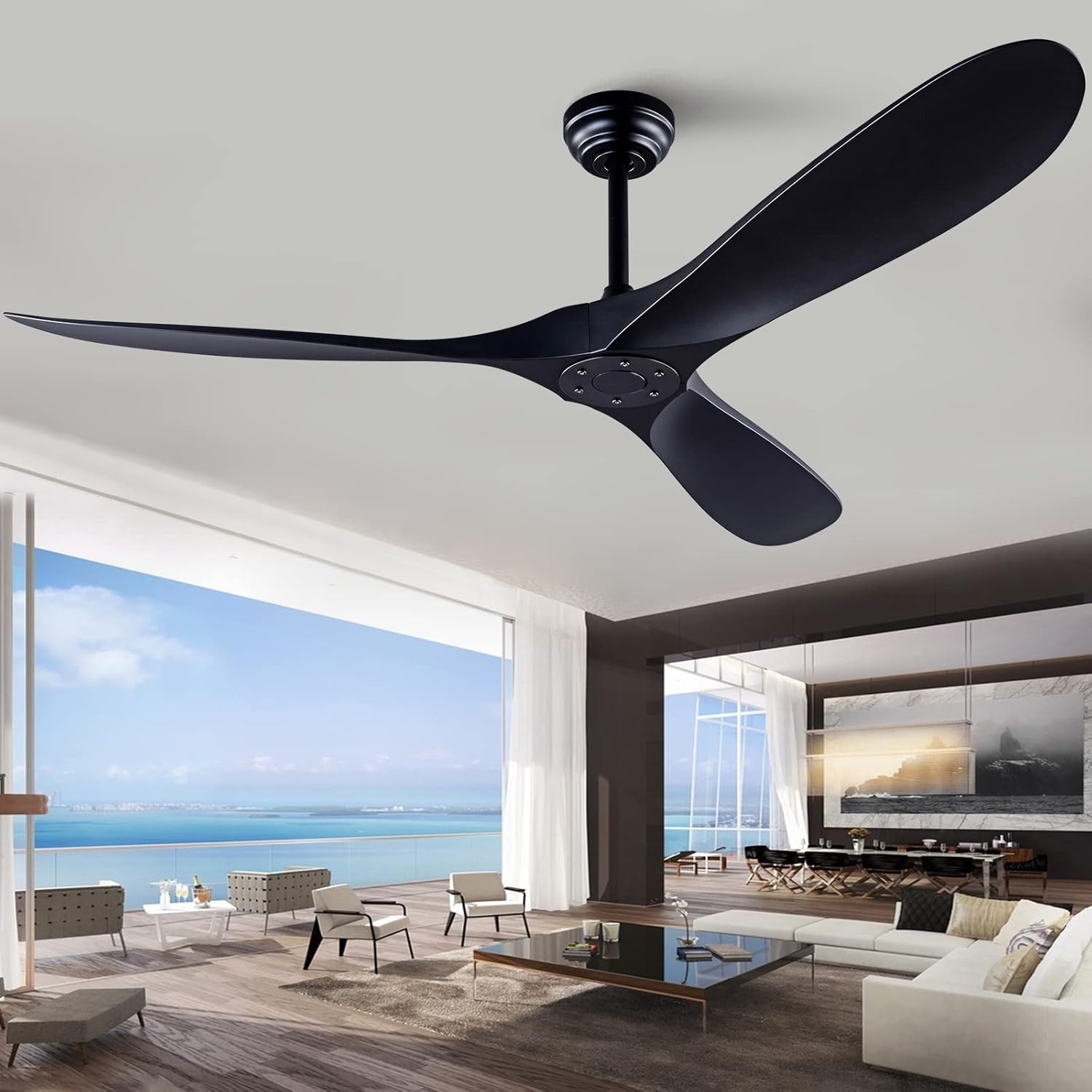 60in Ceiling Fan with Remote Control by QUTWOB - Modern Design
