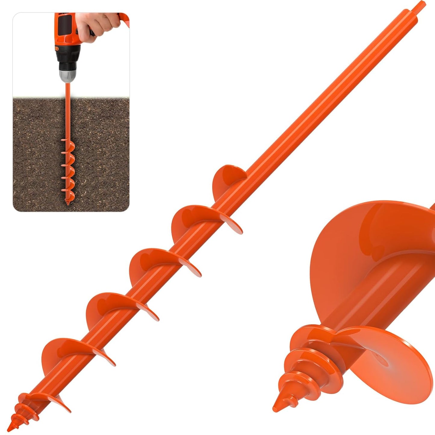 Auger Drill Bit for Planting - Heavy Duty 3ft'x32ft' Garden Tool