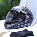 SLMOTO DOT Full Face Motorcycle Helmet Pink Black Butterfly - Flip Up