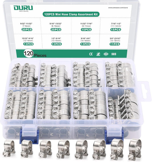 120PCS Fuel Line Clamp Assortment Kit for Automotive Needs