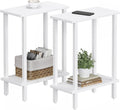 Small Side Table Narrow End Table Set of 2 - Slim Sofa & Nightstand
