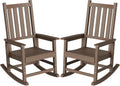 HDPE Outdoor Rocking Chair Set of 2 - Oversized Comfortable Porch