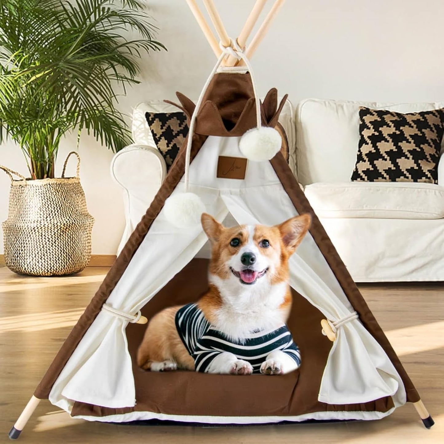 Portable Dog Teepee with Comfy Cushion by Asou