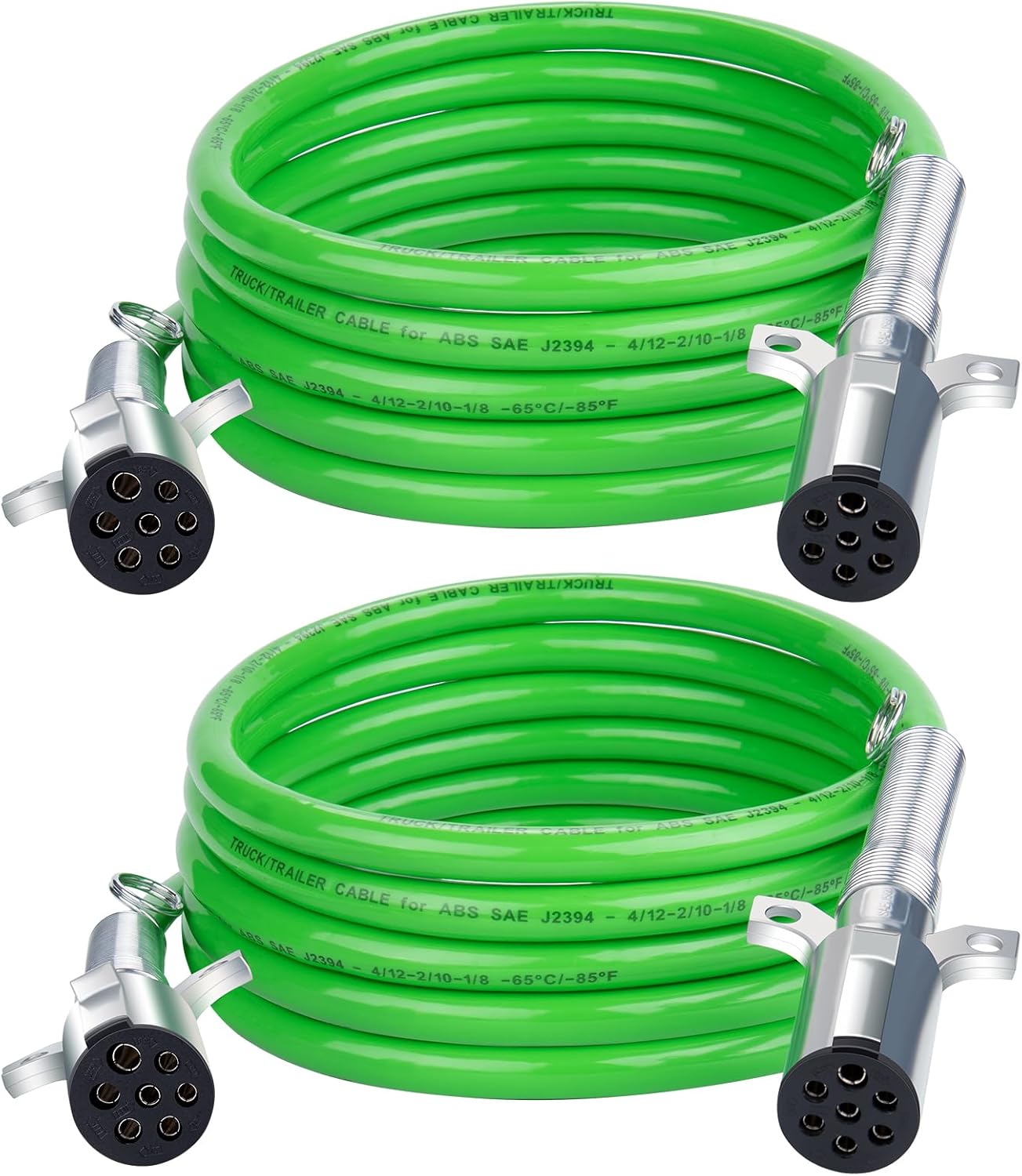 7 Way Trailer Cord 15 FT Heavy Duty Electrical Power Cable