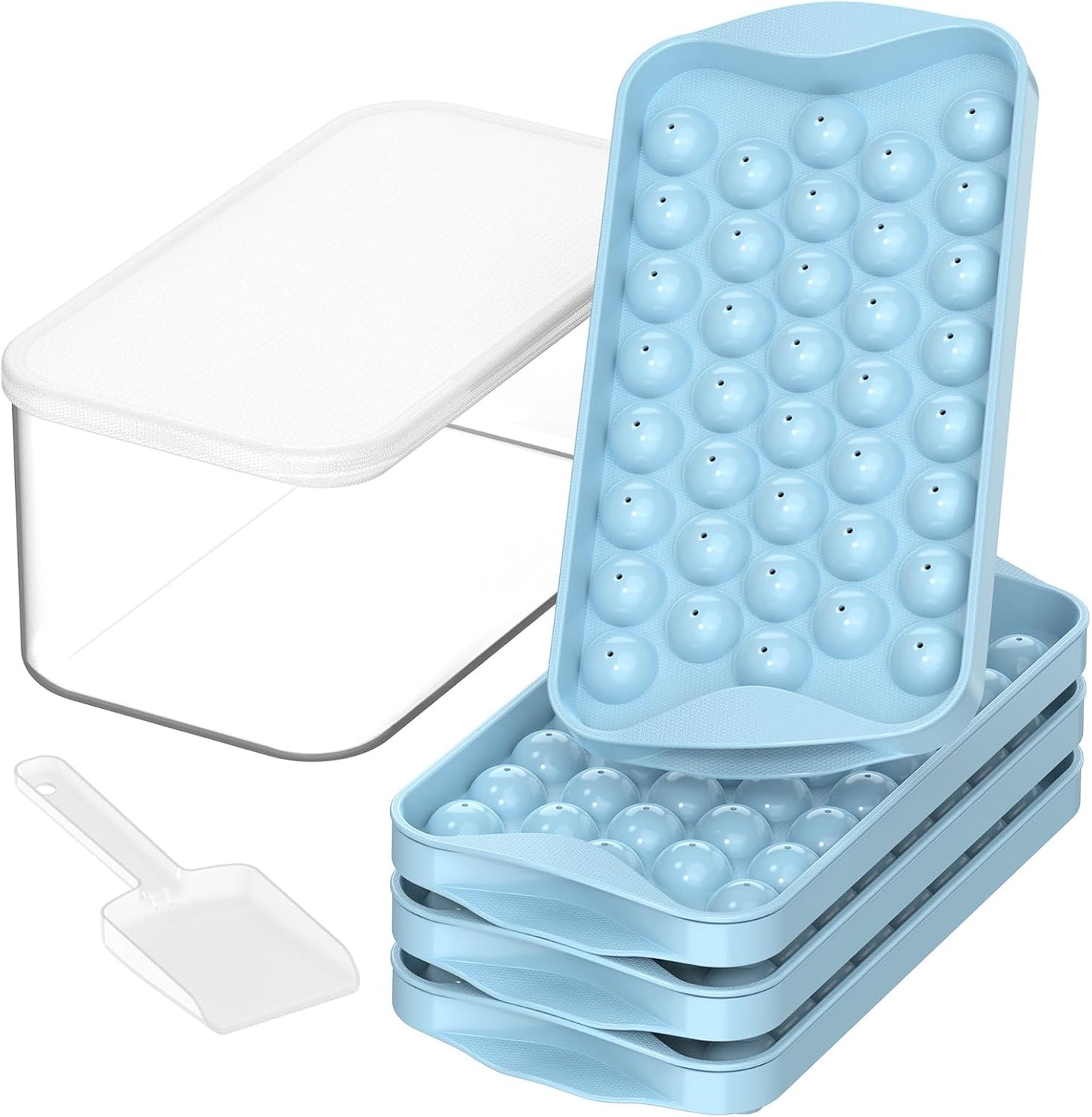 DOQAUS Round Ice Cube Trays - Easy Pop Out & Storage