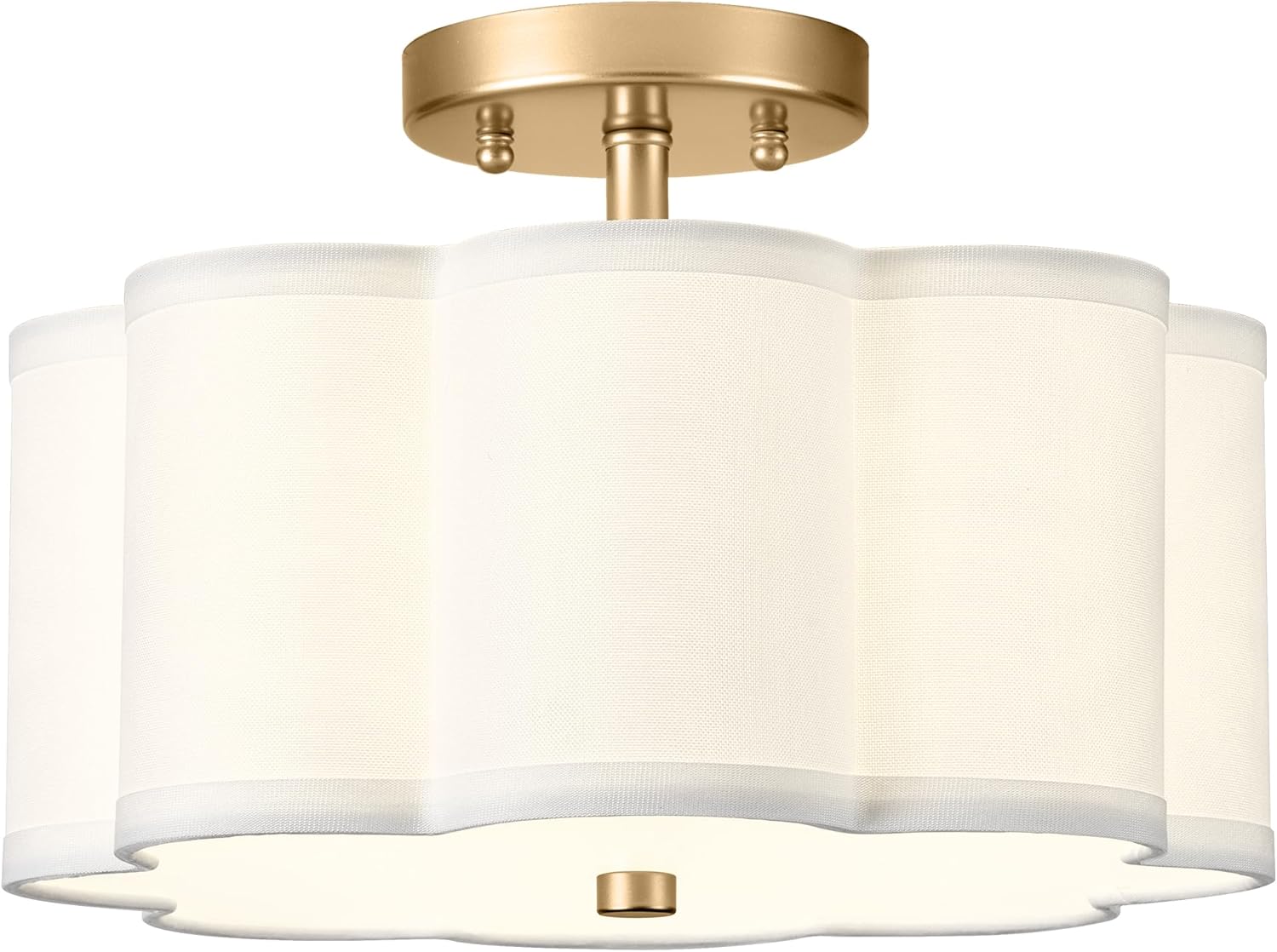 Gold Semi Flush Mount Ceiling Light for Farmhouse Style Rooms