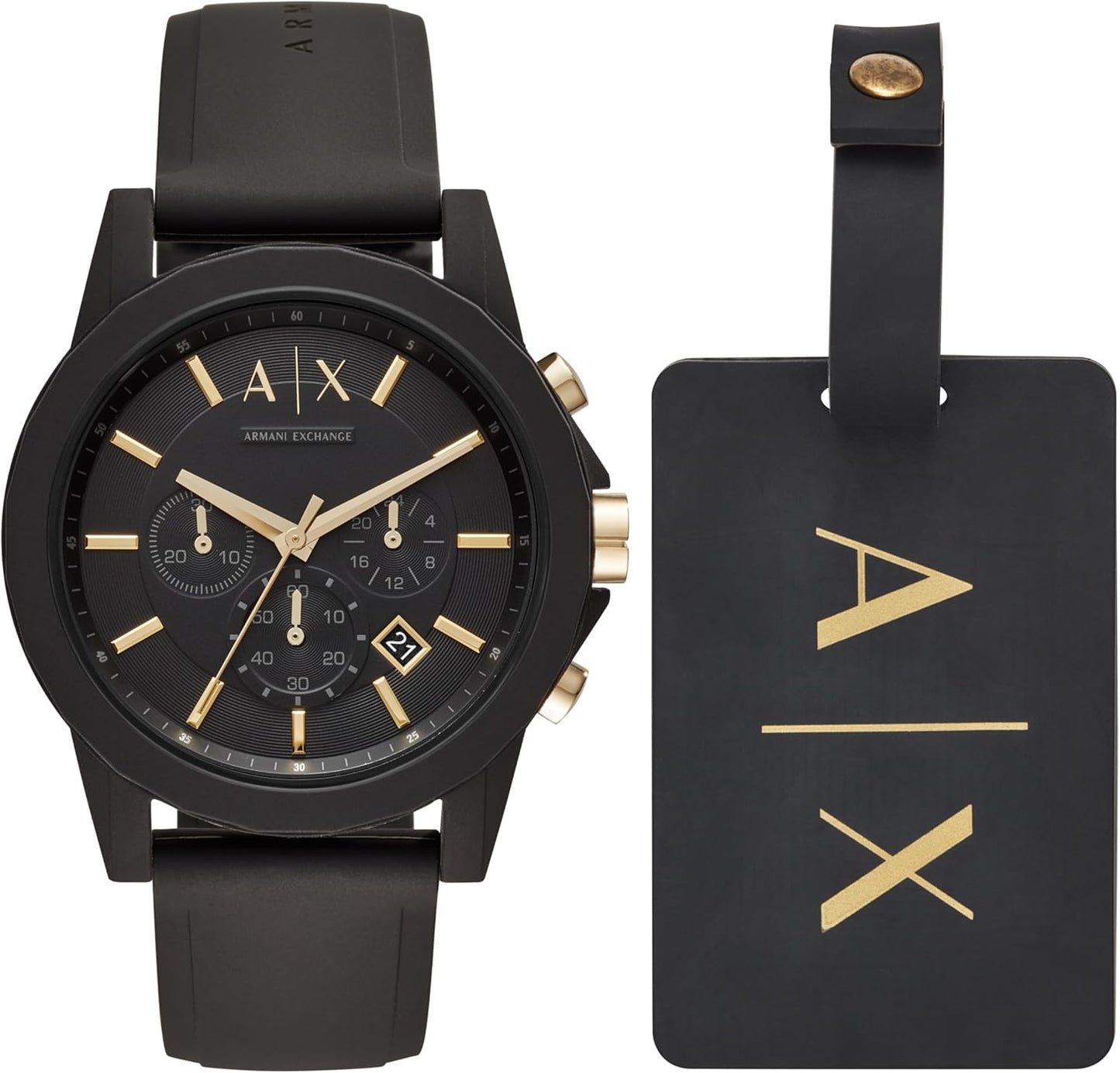 AX Armani Exchange Chronograph Watch for Men with Silicone Band