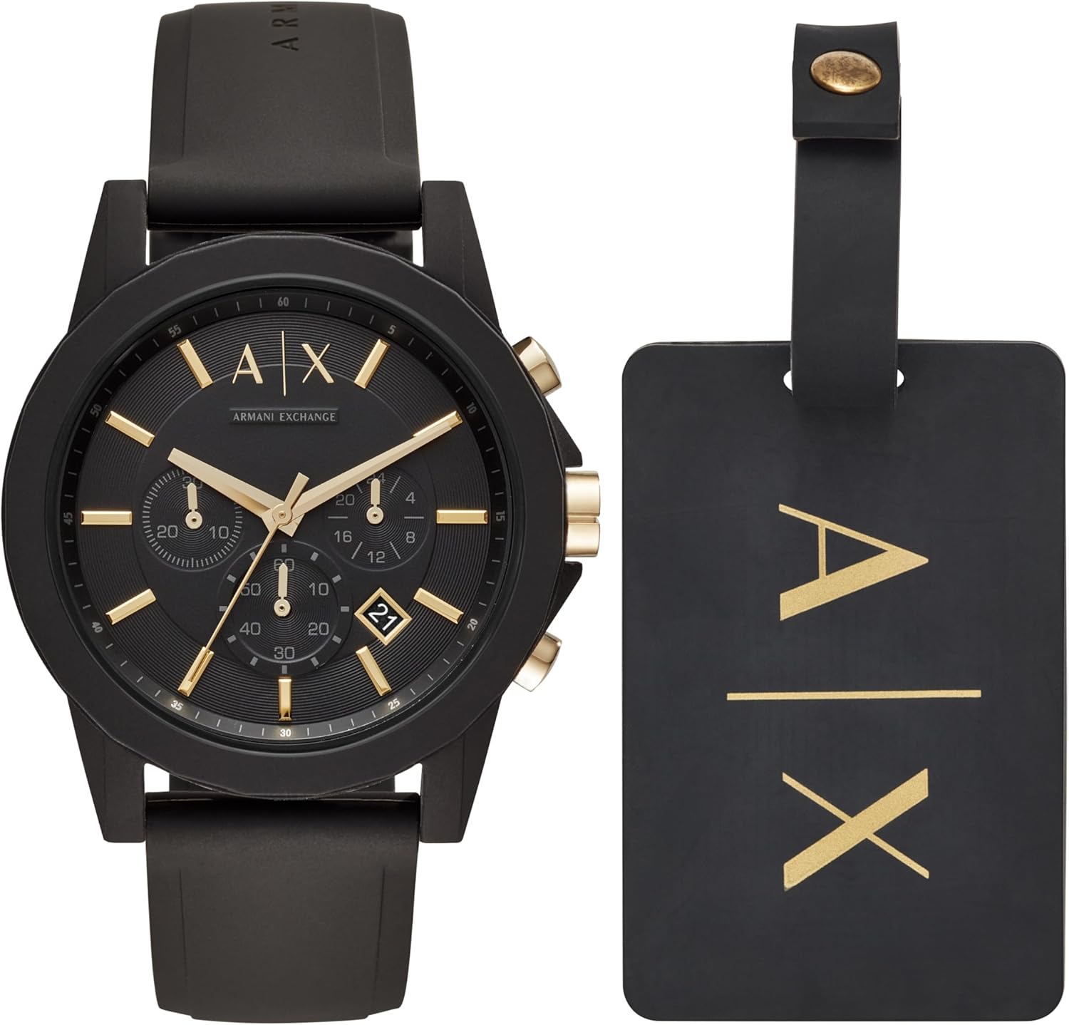 AX Armani Exchange Chronograph Watch for Men with Silicone Band