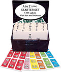 Alphabet Labels for File Folders A-Z plus Mc with File Box - 1494 Pack