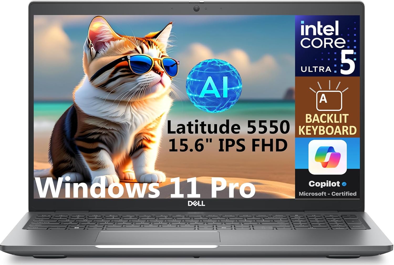 Dell Latitude 5550 15.6in Business AI Laptop with FHD Display