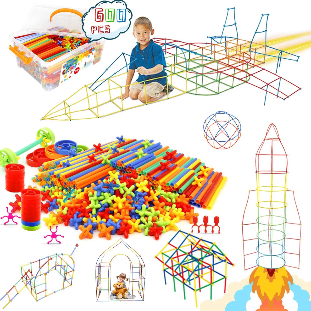 600Pcs STEM Building Toys Kit for Creative Kids