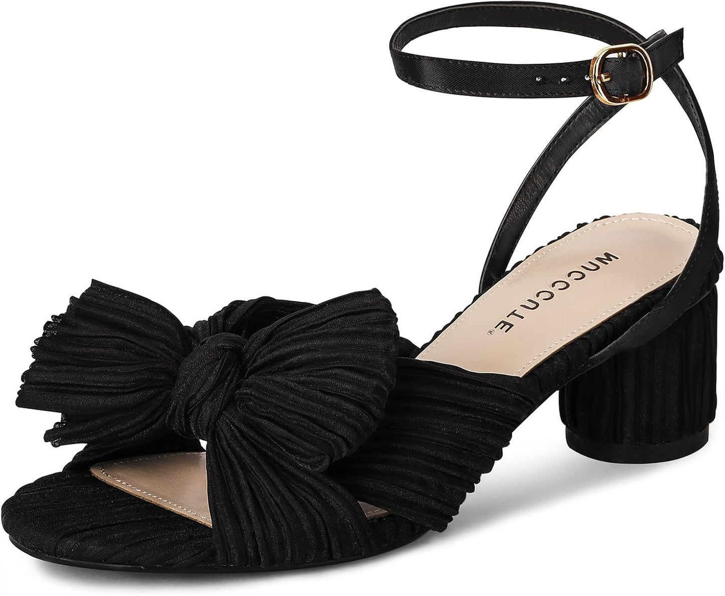 MUCCCUTE Women's Bow Knot Heeled Sandals for Stylish Comfort