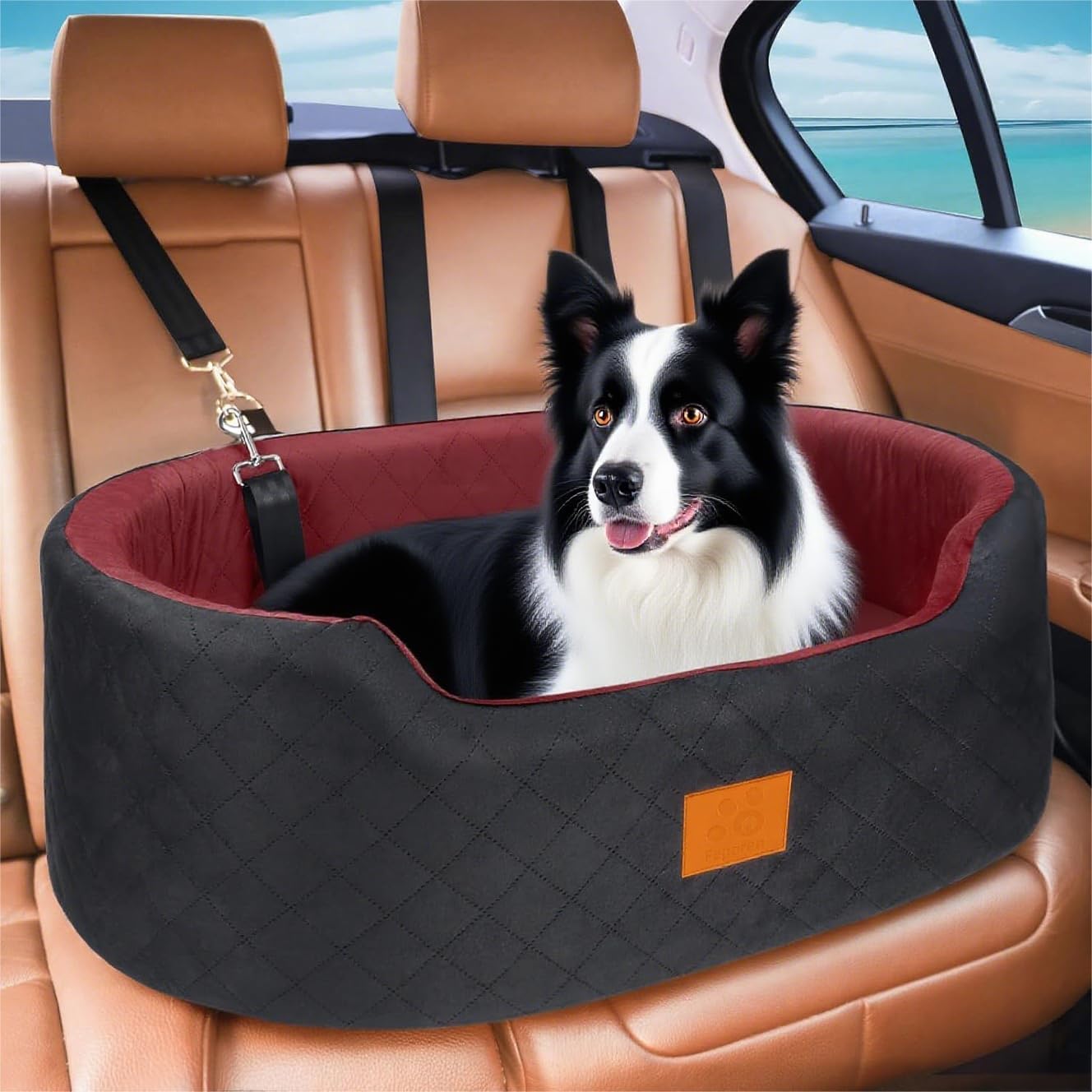 Dog Car Seat for Medium Dogs Up to 50 lbs - Travel Booster Seat