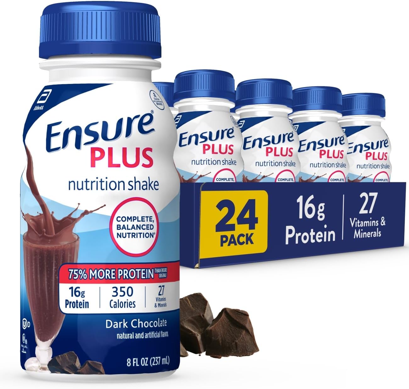 Ensure Plus Dark Chocolate Nutrition Shake for Weight Gain