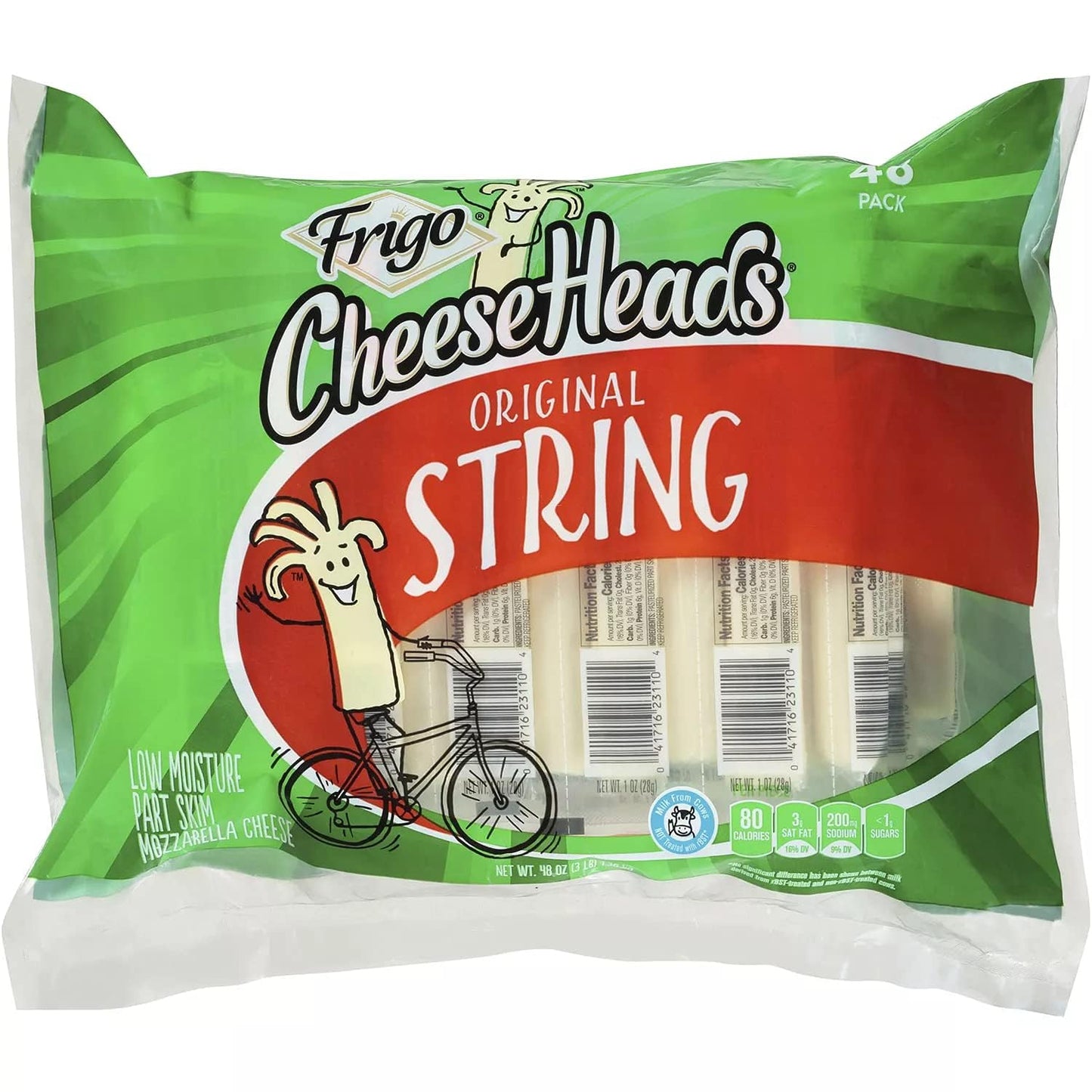 Cheese Heads String Cheese Sticks - Delicious Low-Moisture Snack