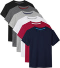 6 Pack Boys Cotton Short Sleeve T-Shirts - Comfortable Daily Tees