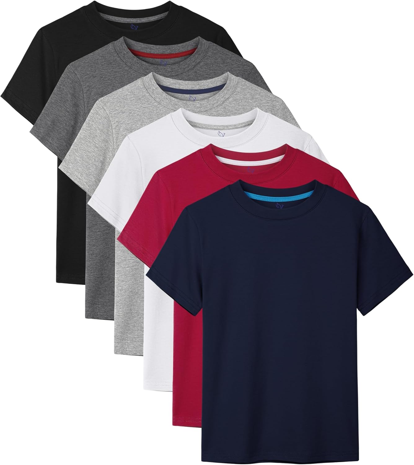 6 Pack Boys Shirts Cotton Short Sleeve T-Shirts for Kids