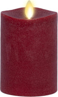 Flameless LED Flickering Pillar Candle - Real Wax Red 3x4.5 - Safe