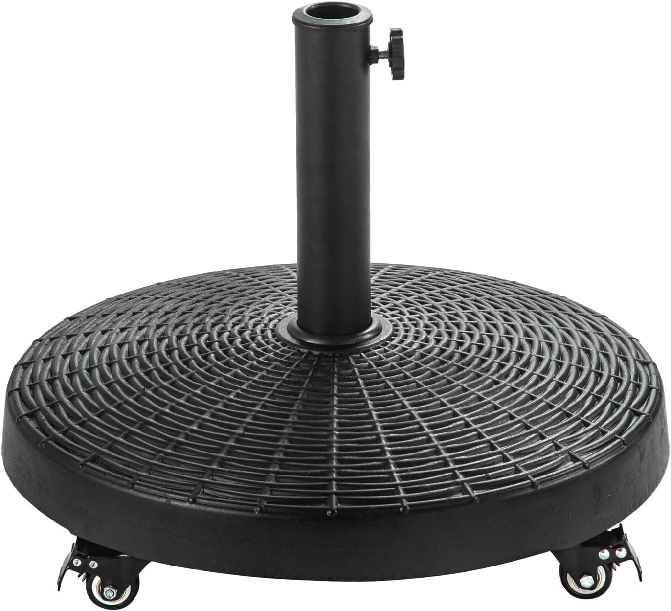 C-Hopetree Heavy Duty Round Base Stand with Rolling Wheels