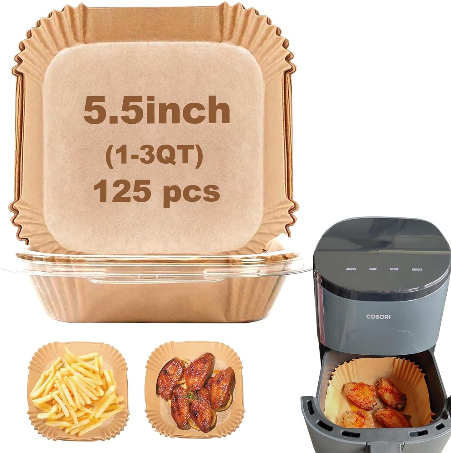 Disposable Air Fryer Liners - Perfect Fit for Cosori 2.1qt!