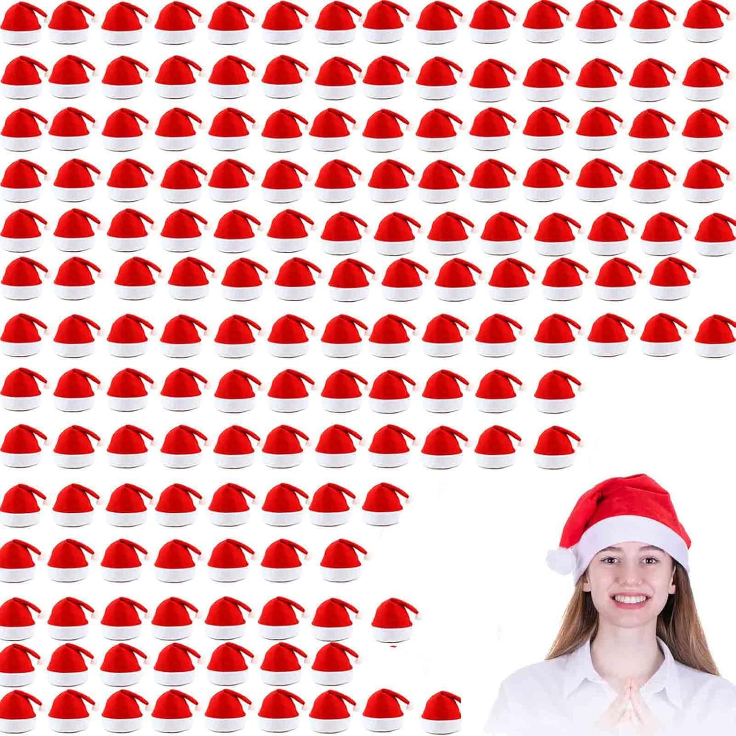 Bulk Santa Hats for Adults - Plus Size Christmas Hats Set