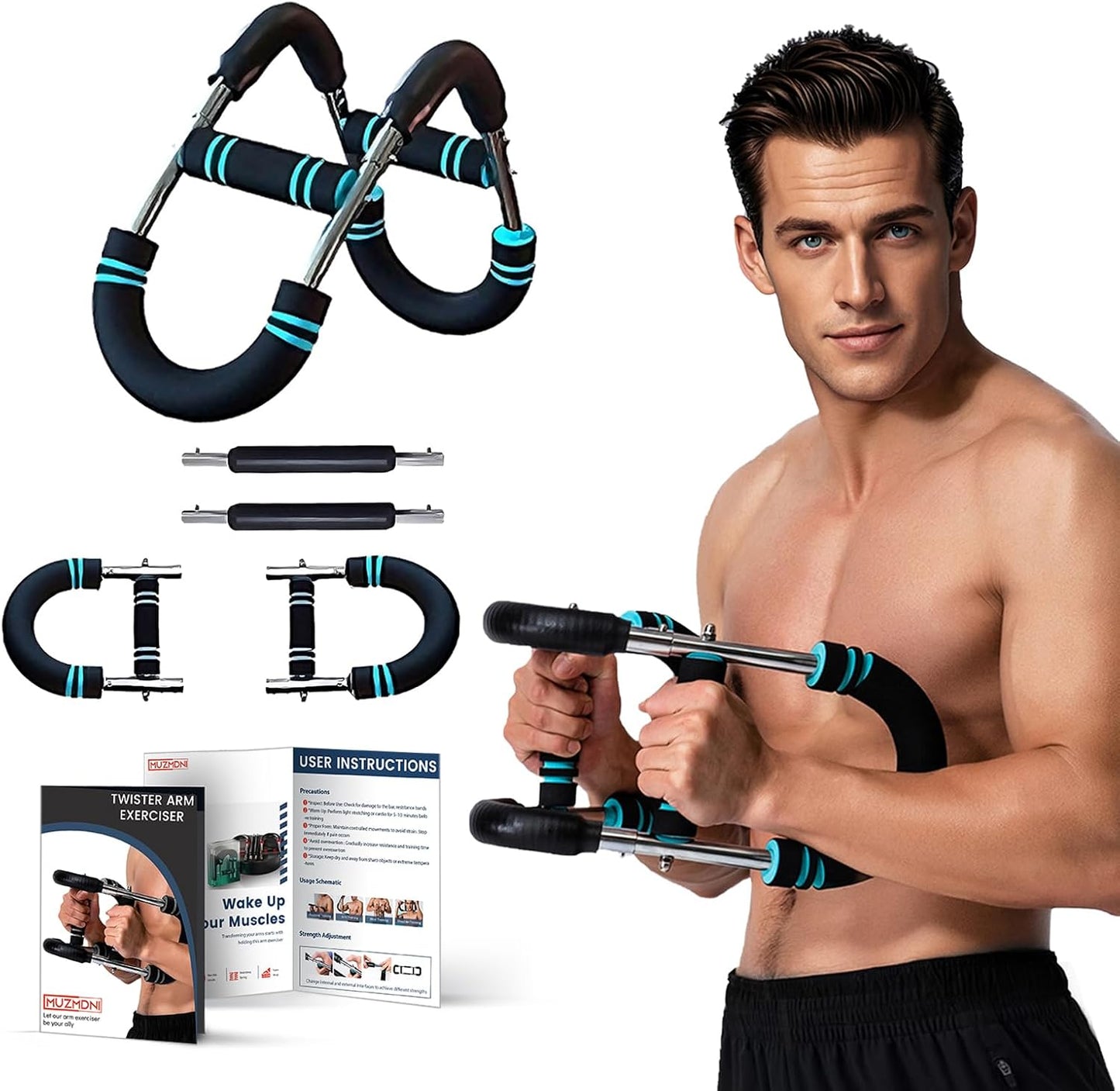 Twister Arm and Chest Muscle Trainer Adjustable Spring Workout Bar