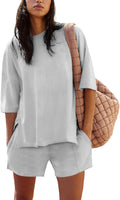 Womens Cotton Shorts Sets 2 Piece Outfits Summer 2025 - Lounge Ready