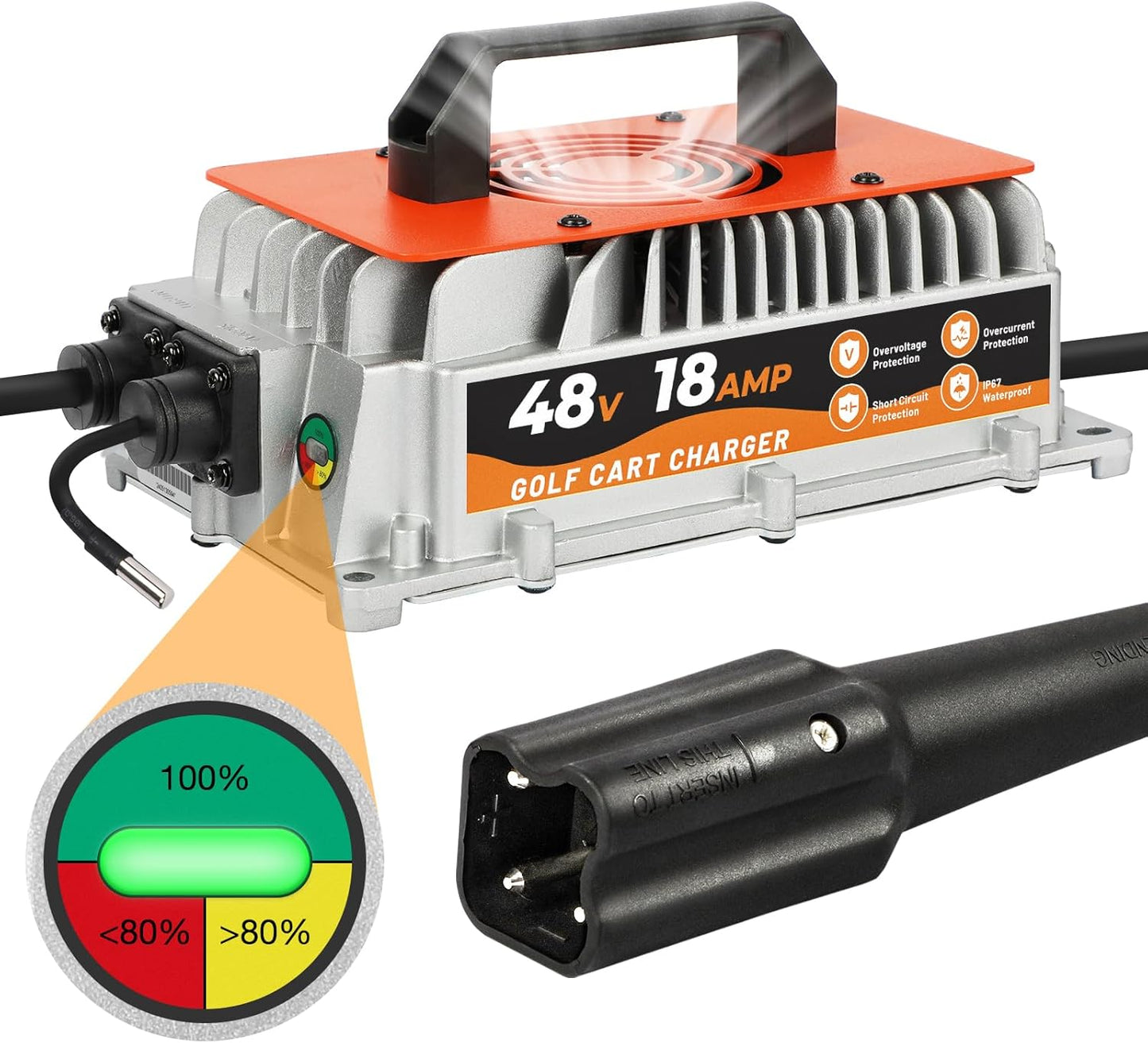 YUANRI Smart 48V Golf Cart Charger - 3-6 Hours Full Charge!