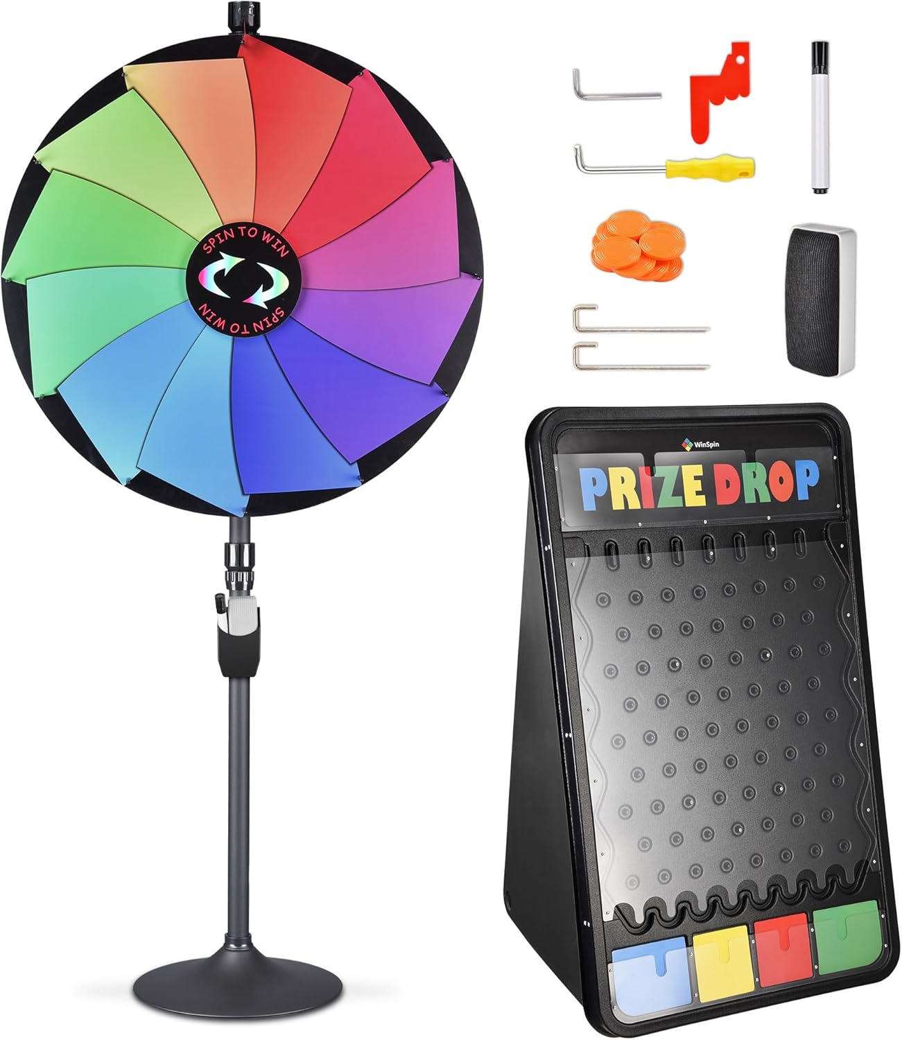 WinSpin 36 in Prize Wheel and Prize Drop Game Board for Fun Events