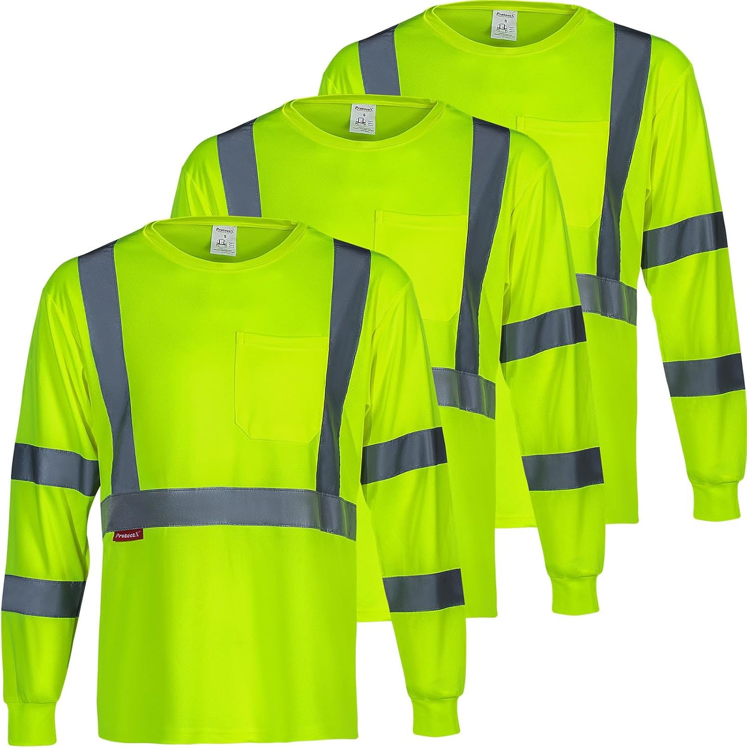 ProtectX Men's High Visibility Reflective Safety T-Shirts for Work