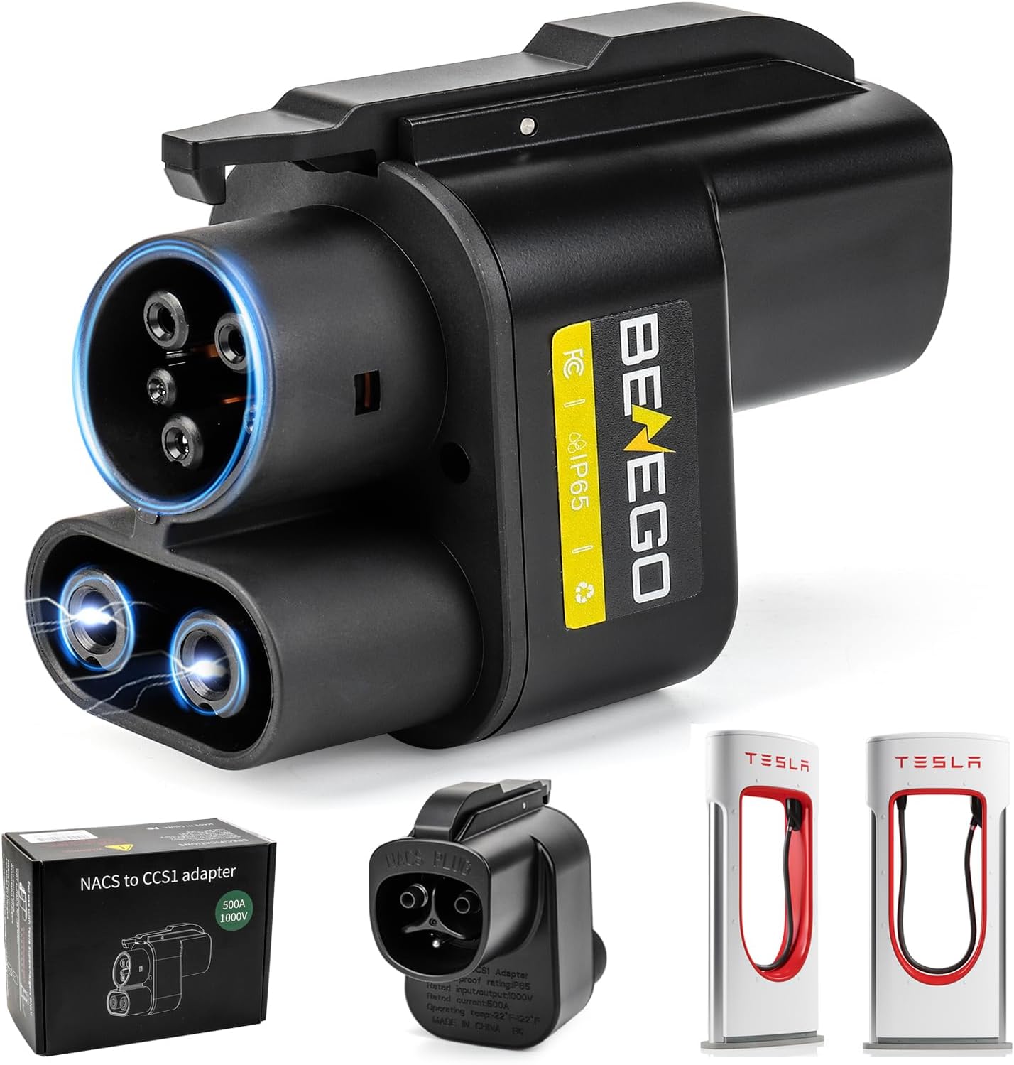 BENEGO Upgraded CCS1 Adapter - Fast Charging for EVs