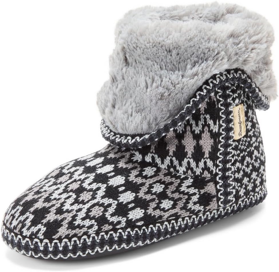 Fuzzy Memory Foam Beth Bedroom Bootie Slipper Socks with Grippers