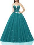 Women's Sweetheart Ball Gown Tulle Quinceanera Dresses Prom Dress 1