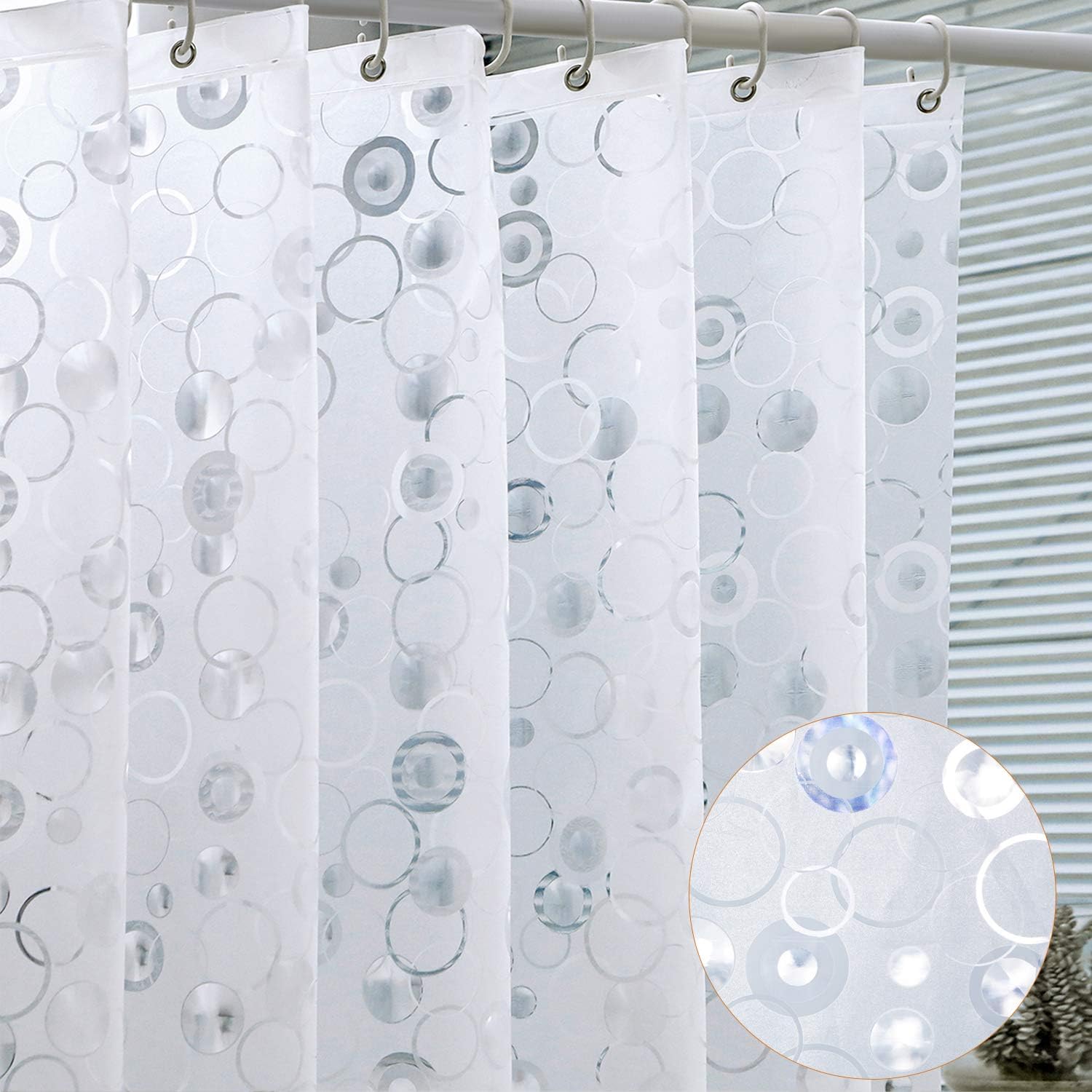3D Frosted Bubble Shower Curtain Liner