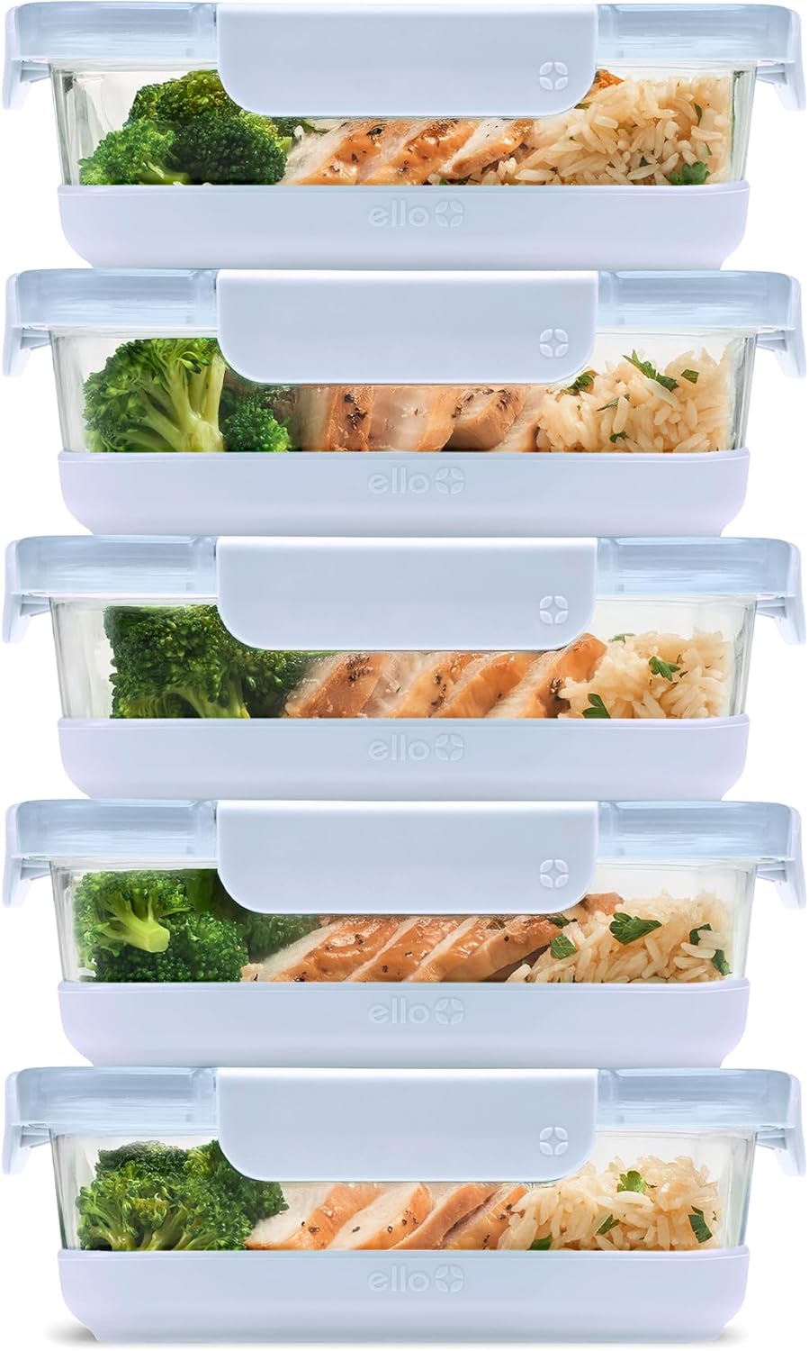 Ello Duraglass 3.4 Cup Meal Prep Sets for Fresh Food Storage
