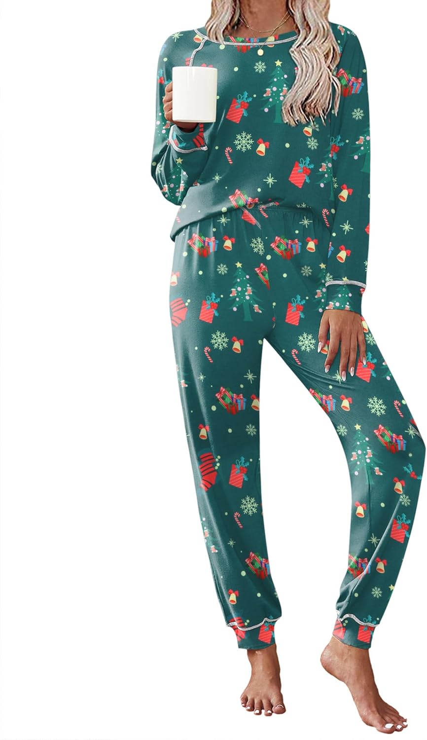 Ekouaer Pajamas Set for Women Soft Comfy Pjs Long Sleeve Sleepwear