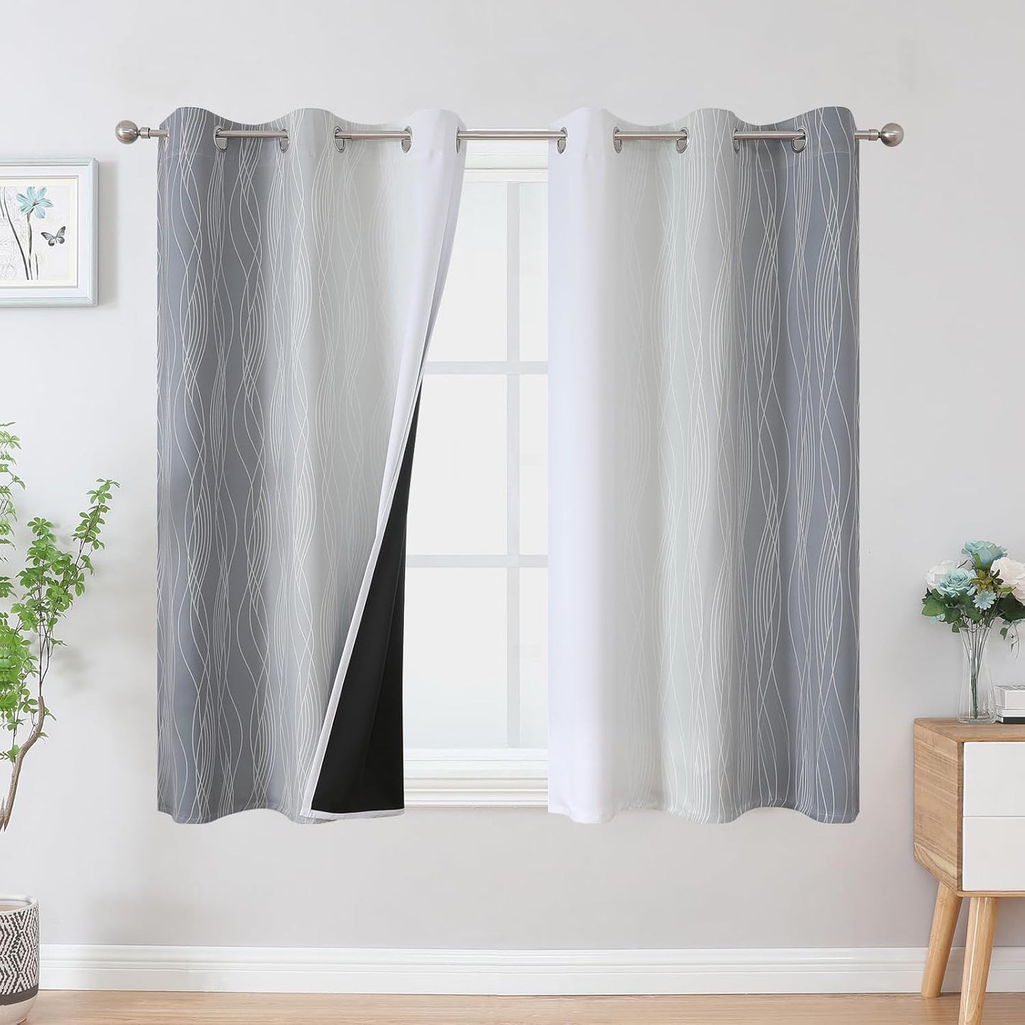 Ombre Blackout Curtains for Living Room and Bedroom Decor