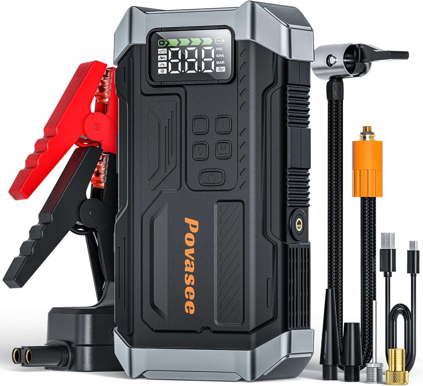 [2025NEW] Ultimate 5000A Jump Starter & Air Compressor by Povasee