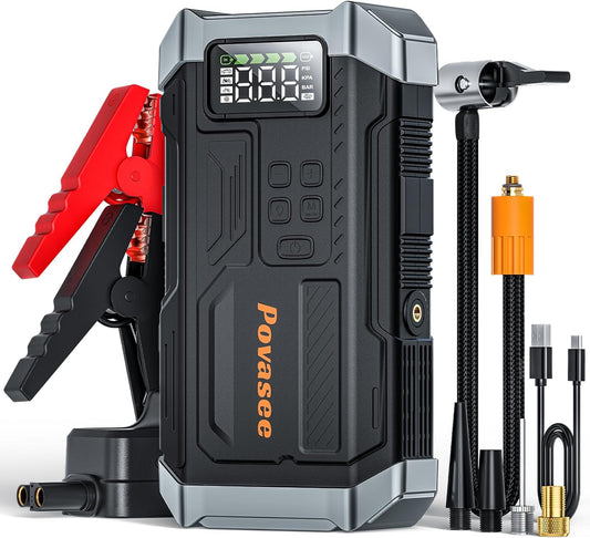 [2025NEW] Ultimate 5000A Jump Starter & Air Compressor by Povasee
