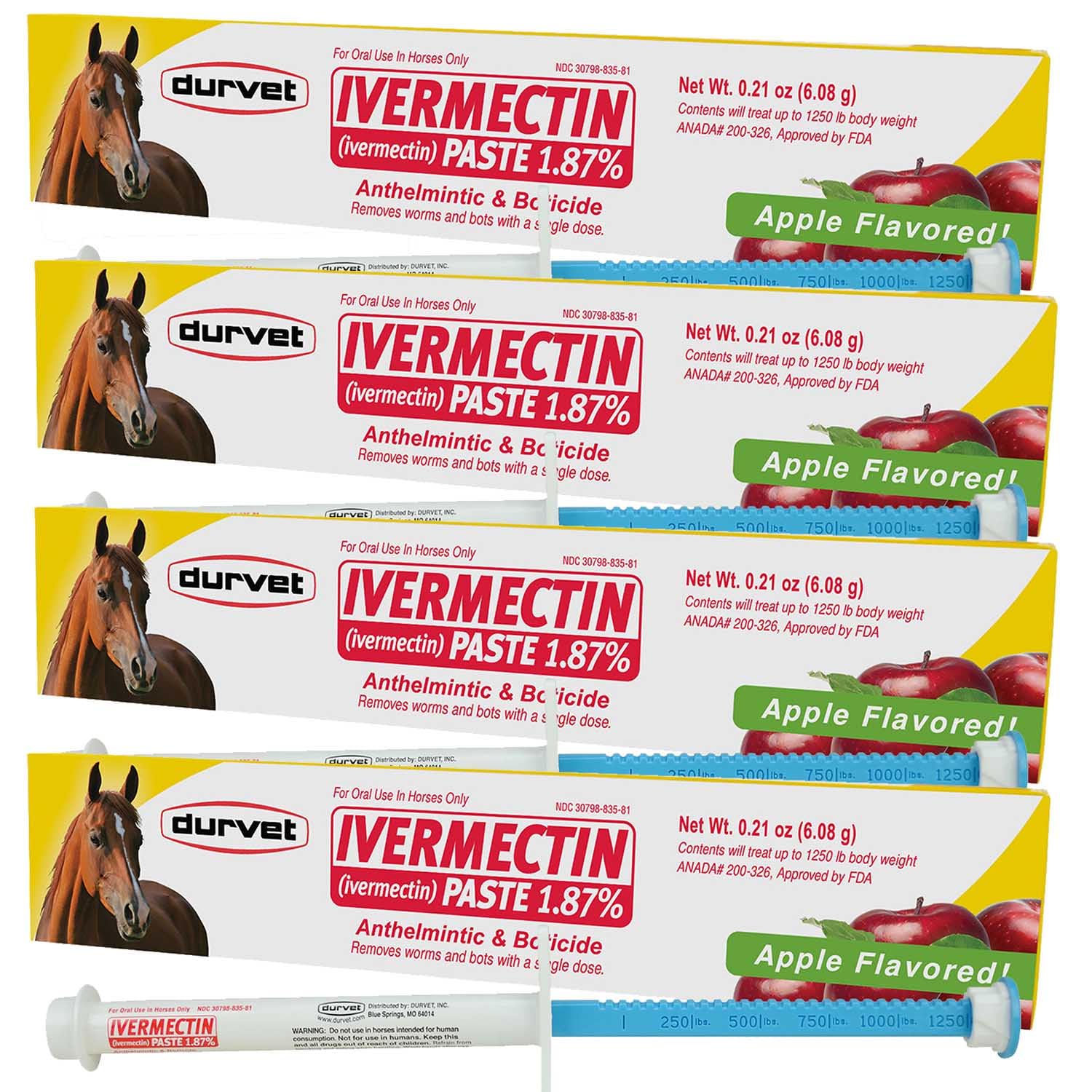 Durvet Ivermectin 4-Pack for Effective Parasite Control