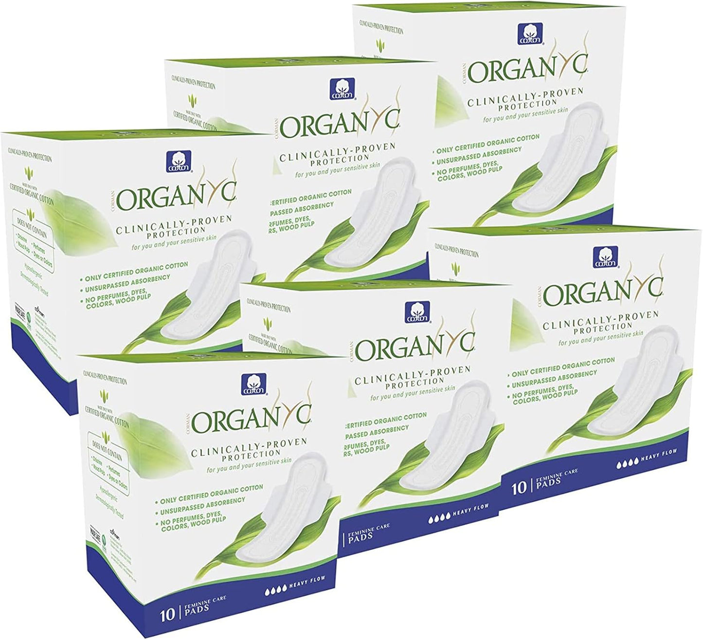 Organyc 100% Certified Organic Cotton Feminine Pads for Comfort