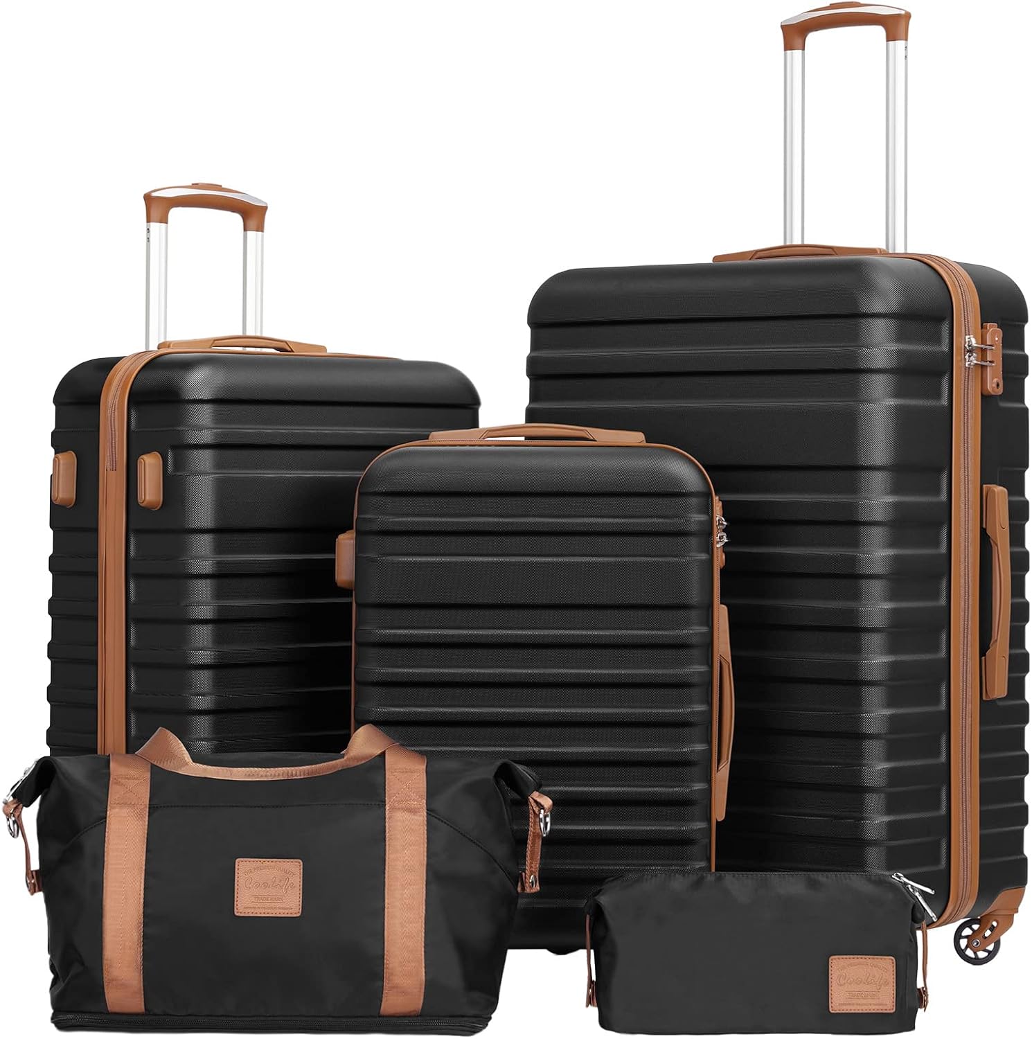 Coolife 3 Piece Luggage Set with TSA Lock and Spinner Wheels