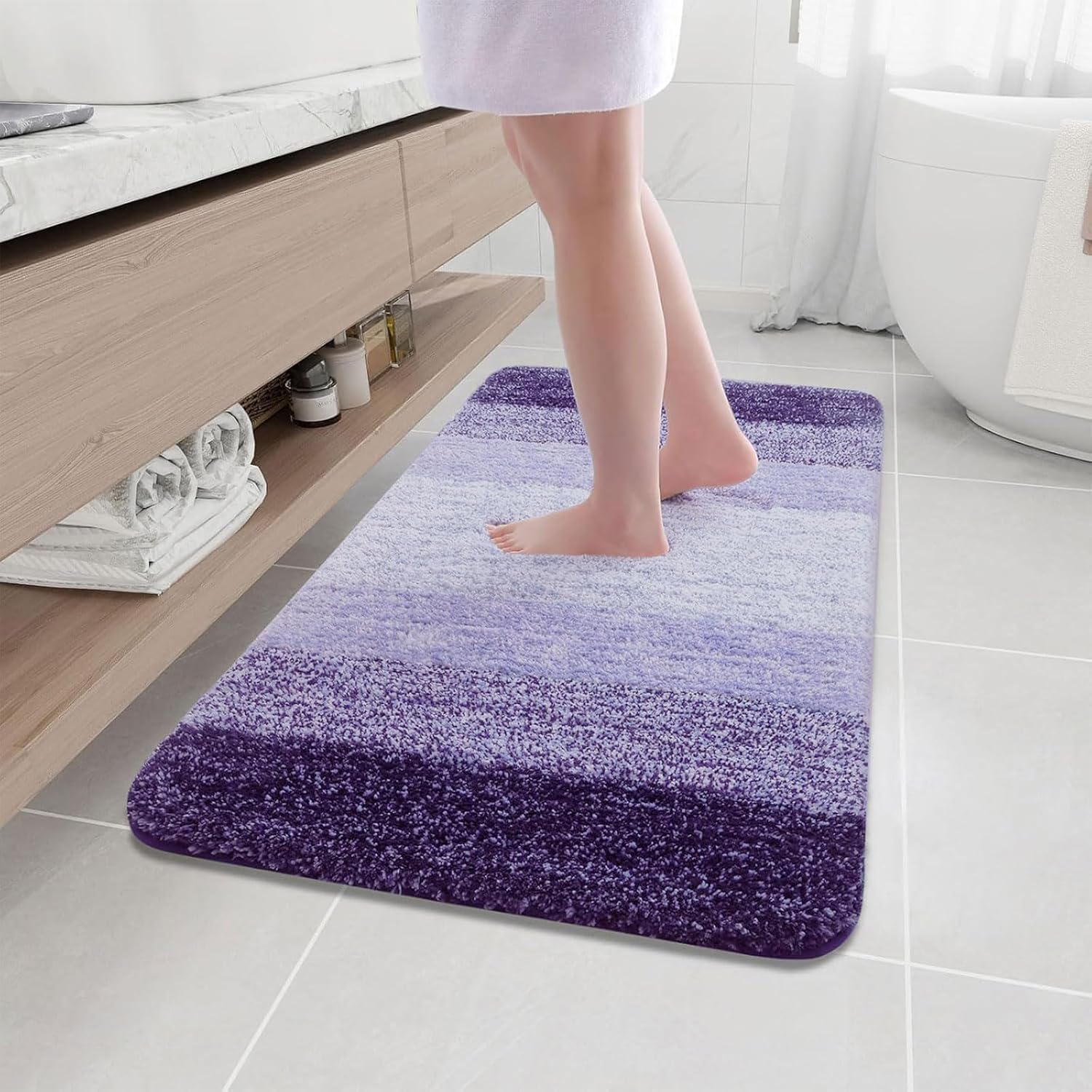 Arotive Microfiber Bathroom Rugs: Soft, Absorbent, Non-Slip Mats