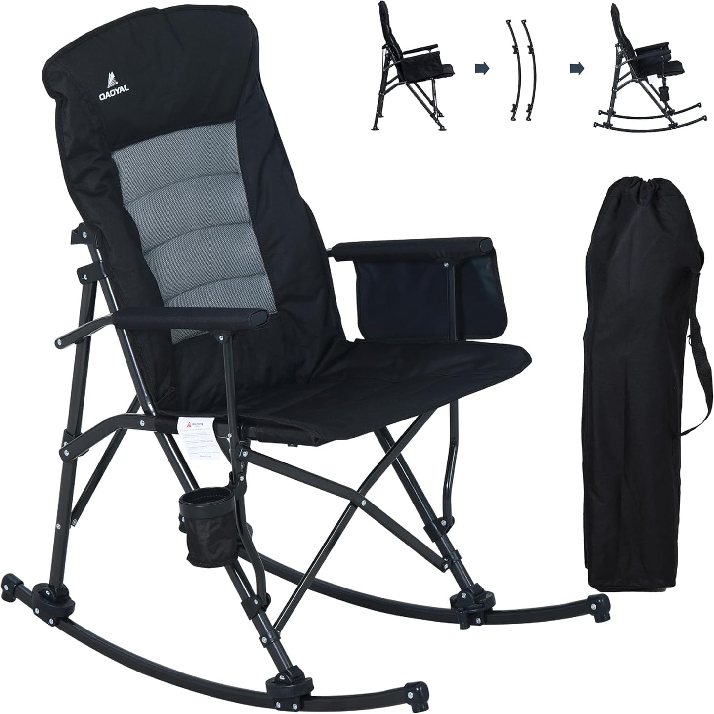 Adjustable Rocking Chair for Adults, Portable & Sturdy, Supports 350lbs