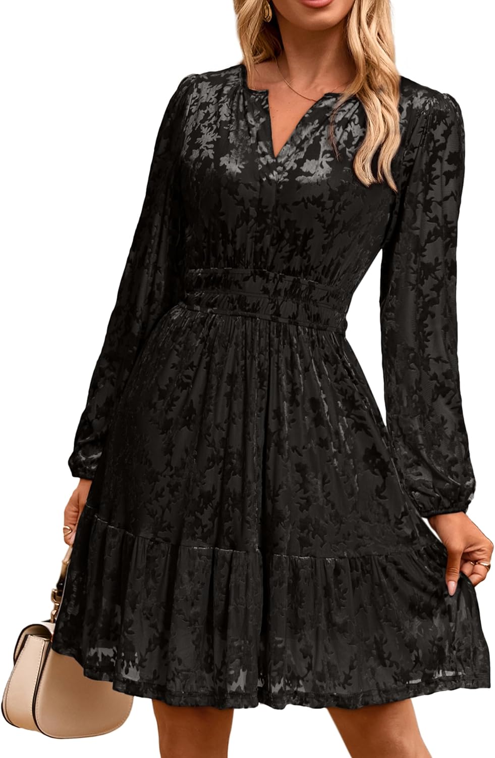 Simplee Womens Velvet Dress for Holiday Parties and Weddings