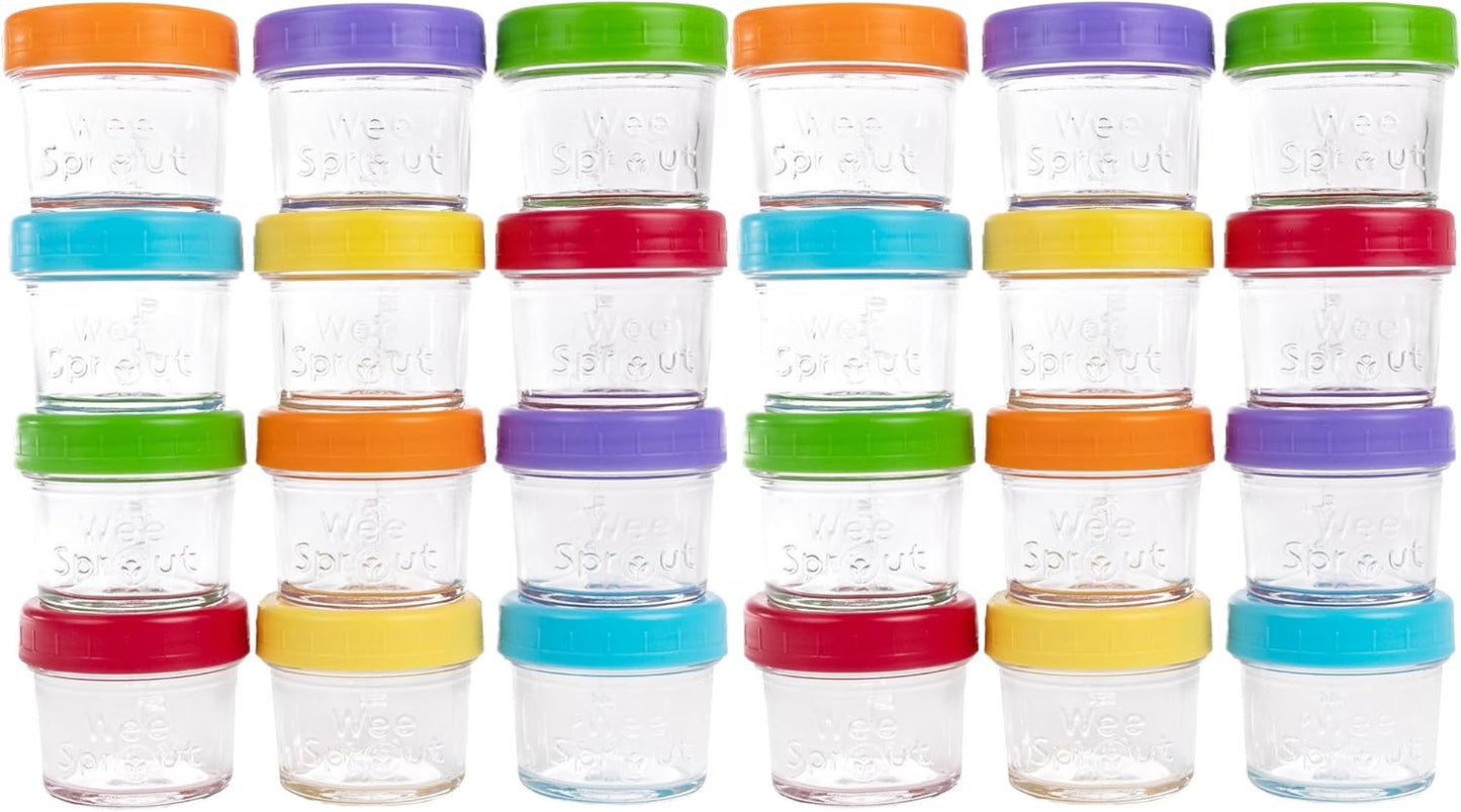 WeeSprout Baby Food Storage Glass Jars for Easy Meal Prep