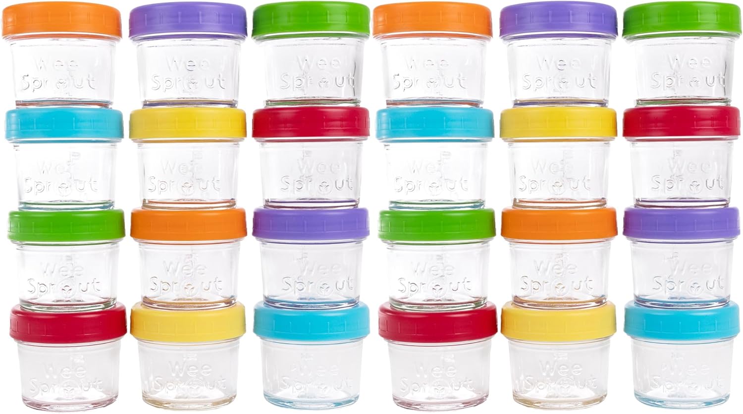WeeSprout Baby Food Storage Glass Jars for Easy Meal Prep